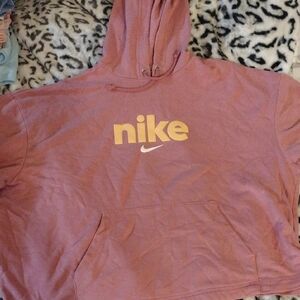 Nike Dusty Pink Hoodie with Yellow Logo